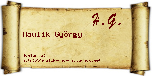 Haulik György névjegykártya