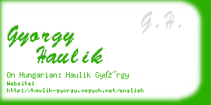 gyorgy haulik business card